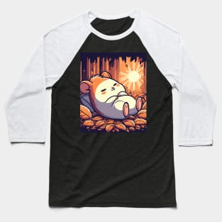 Kawaii sleeping fall hamster Baseball T-Shirt